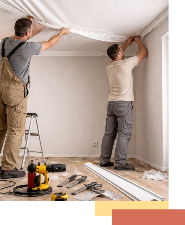 Монтаж ПВХ натяжного потолка в отрадном качественно и быстро