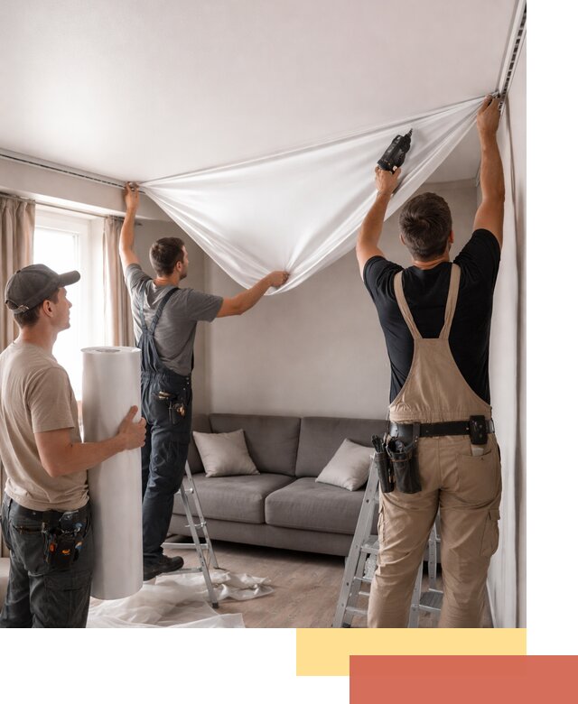 Монтаж сатинового натяжного потолка в отрадном качественно и быстро