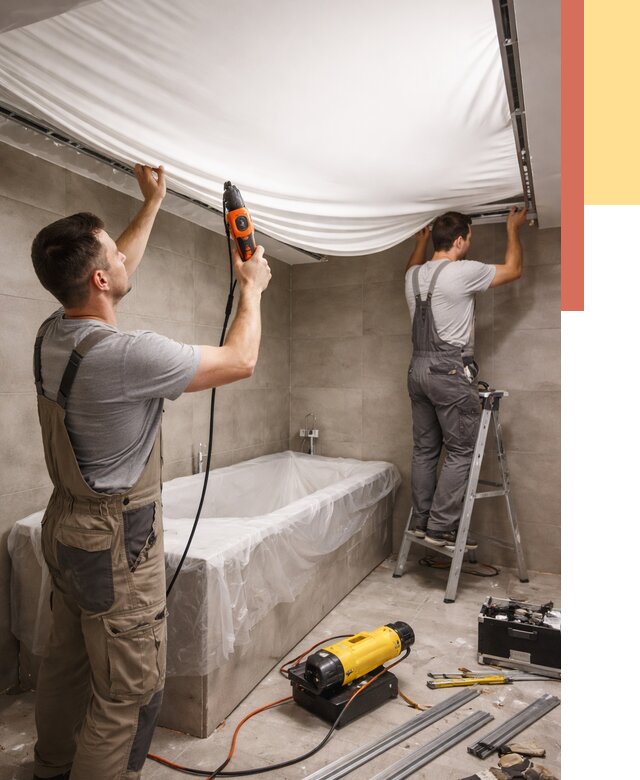 Монтаж натяжного потолка в ванной в отрадном от 1304 руб. под ключ | ОТДЕЛОЧНИК-Трд