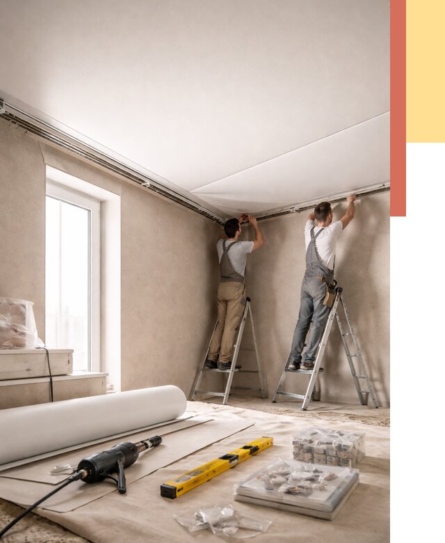 Монтаж натяжного потолка в спальне в отрадном от 4131 руб. под ключ | ОТДЕЛОЧНИК-Трд