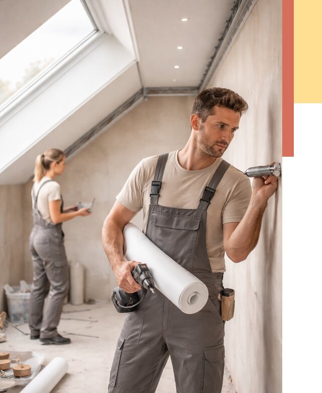 Монтаж натяжного потолка на мансарде в отрадном от 3805 руб. | ОТДЕЛОЧНИК-Трд