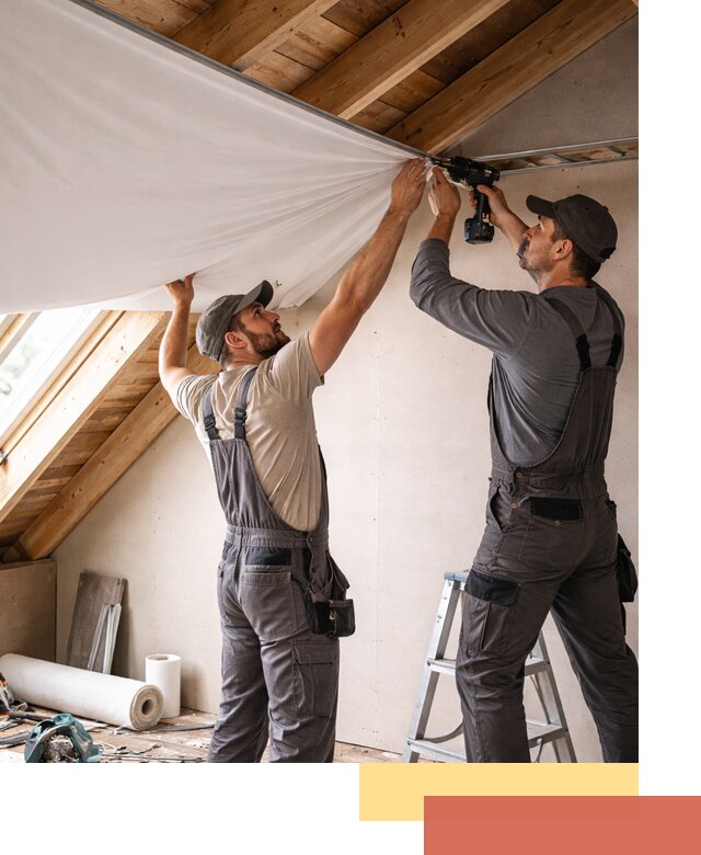 Монтаж натяжного потолка в мансарде в отрадном