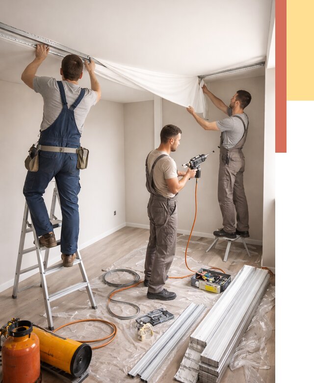 Монтаж натяжного потолка в студии в отрадном от 5979 руб. — быстро и недорого | ОТДЕЛОЧНИК-Трд