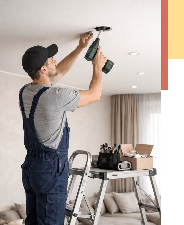 Установка и монтаж точечных светильников в натяжной потолок в отрадном от 1957 руб. | ОТДЕЛОЧНИК-Трд