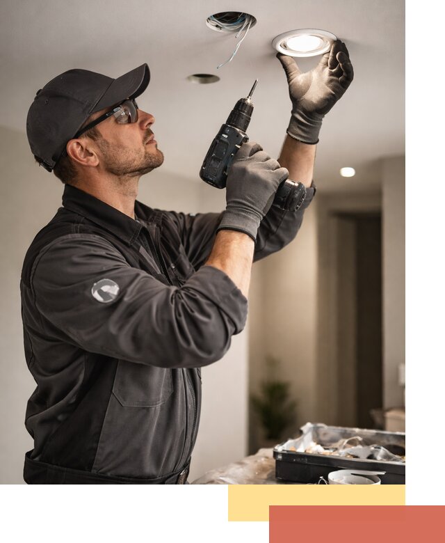 Установка точечных светильников в натяжной потолок в отрадном