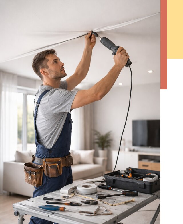 Ремонт натяжных потолков в отрадном от 10327 руб. под ключ — ОТДЕЛОЧНИК-Трд