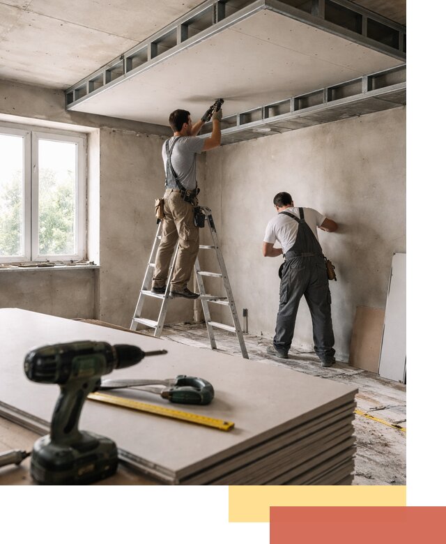 Двухуровневый потолок из гипсокартона в отрадном