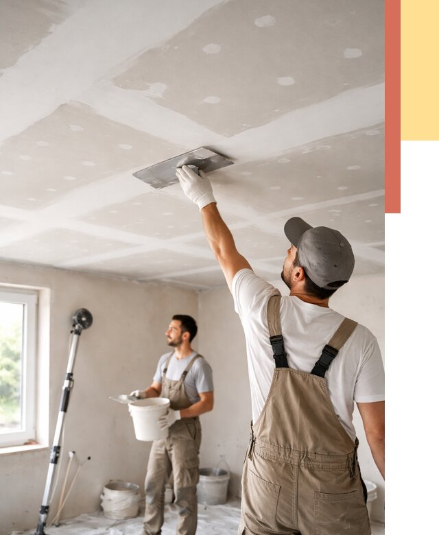 Шпаклевка потолка из гипсокартона в отрадном от 3478 руб./м2 — услуги под ключ | ОТДЕЛОЧНИК-Трд
