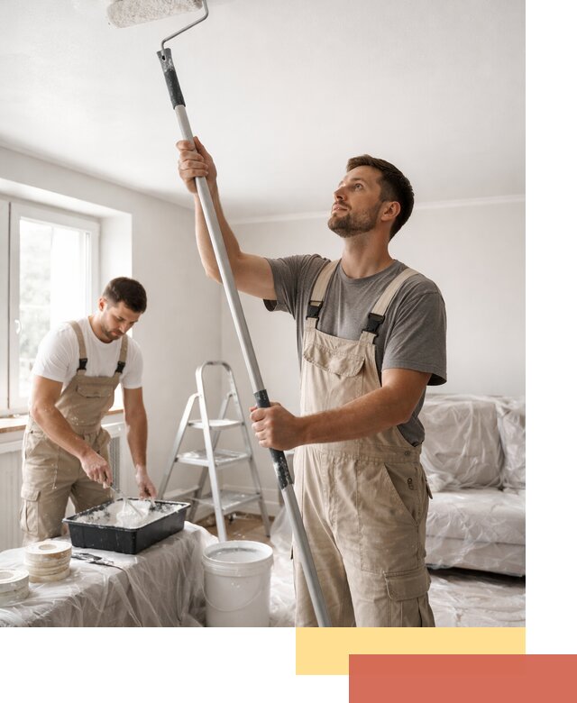 Покраска потолка водоэмульсионной краской в отрадном