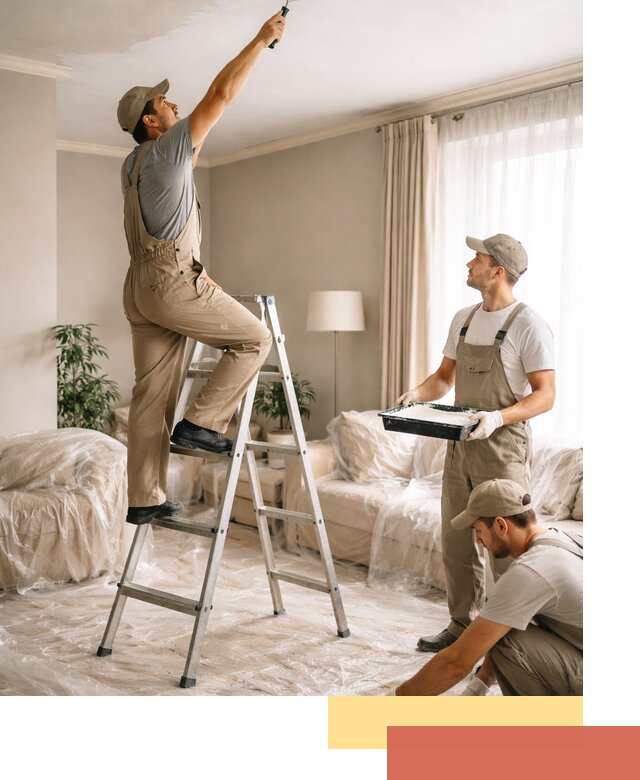 Покраска потолков акриловой краской в отрадном качественно и быстро