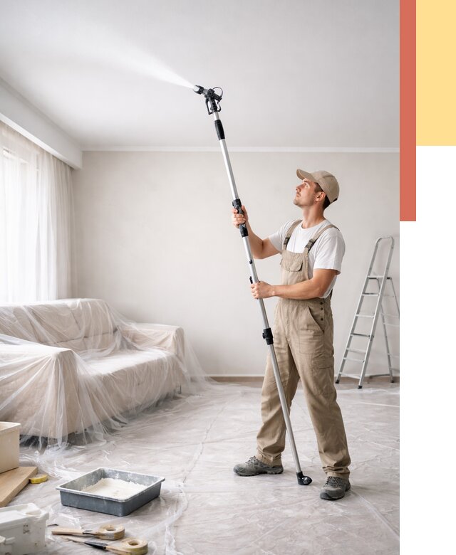 Покраска потолка краскопультом в отрадном от 4892 руб. быстро и недорого | ОТДЕЛОЧНИК-Трд