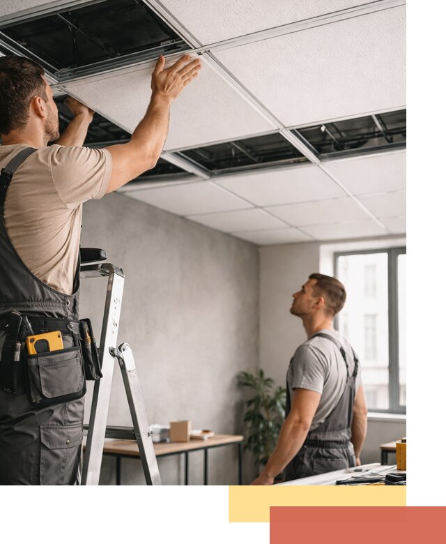 Монтаж потолочной плитки в отрадном качественно и в срок