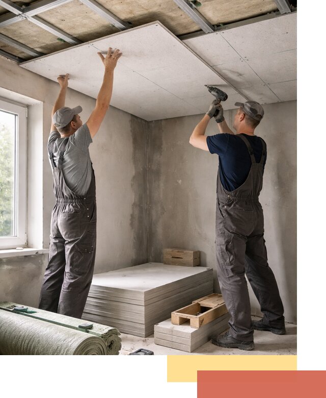 Шумоизоляция потолка панелями ЗИПС в отрадном